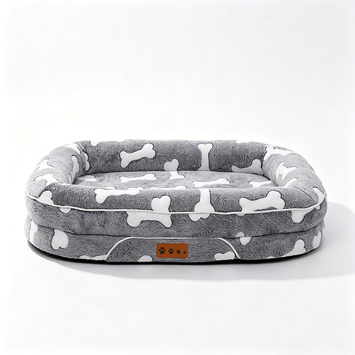 Plüschherz-Muster-Hunde Bett