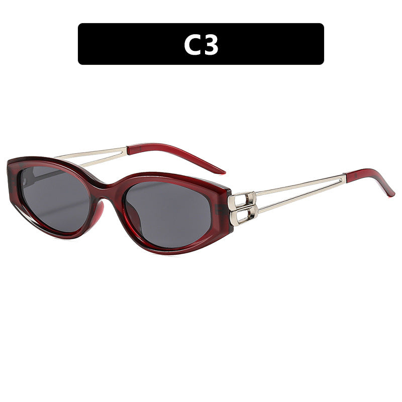 Damen Cat-Eye Sonnenbrille mit markantem Kunststoffrahmen und stilvollen Akzenten Karnz
