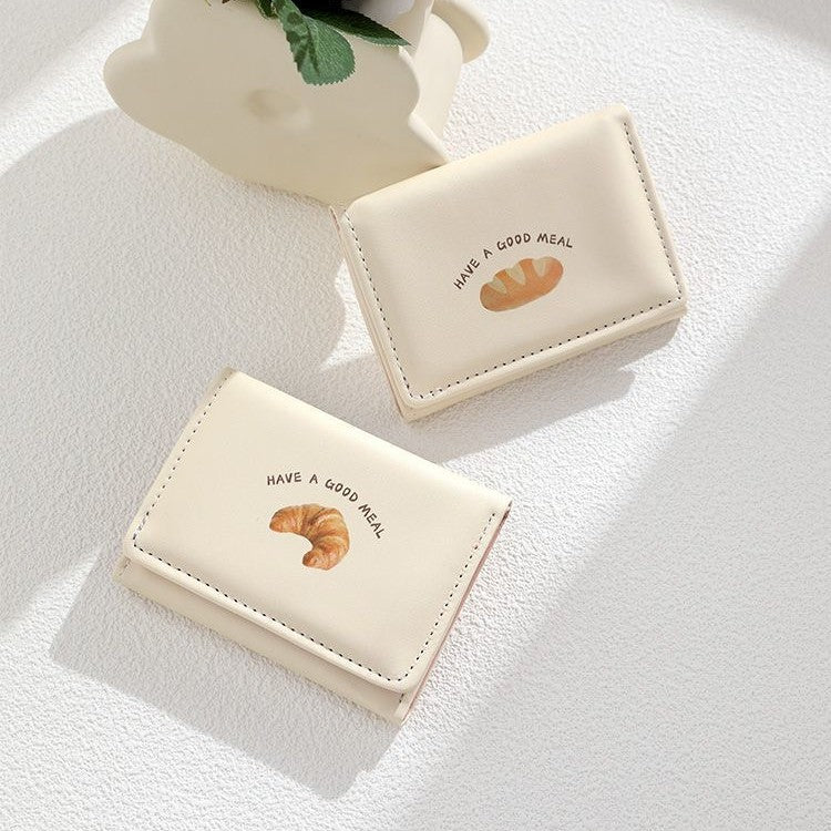 Croissant-Themen Leder Mini Wallet Karnz