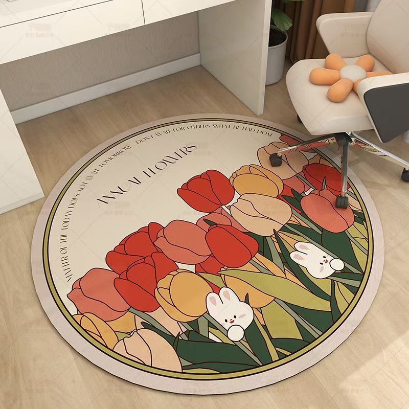 Florales Design Rundteppich