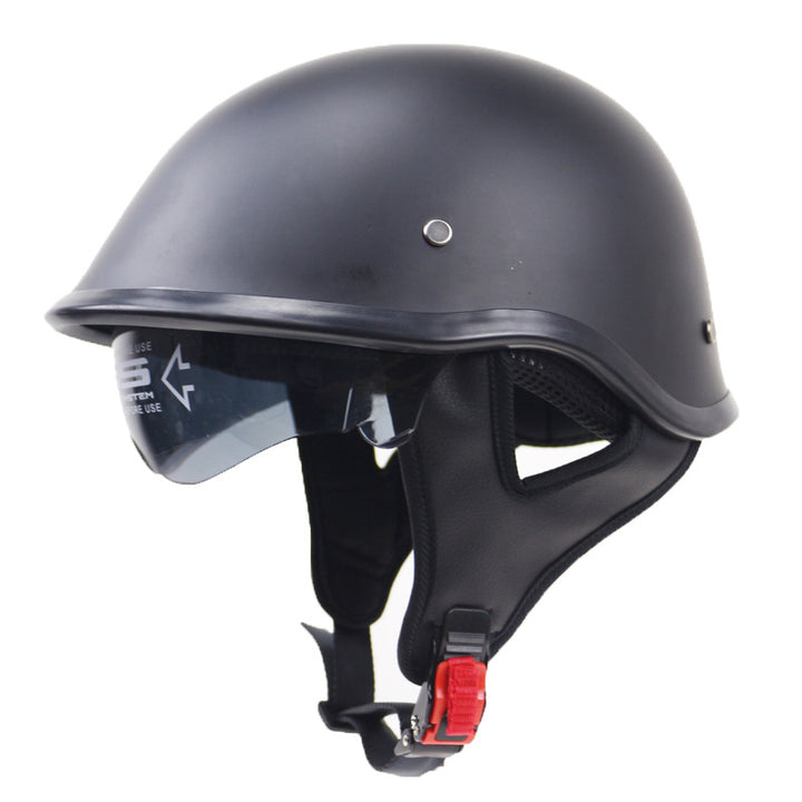 Klassischer Halbschalen-Motorradhelm mit Visier Karnz