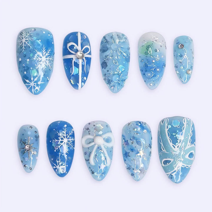 Elegantes dekoratives Press-On-Nagelset