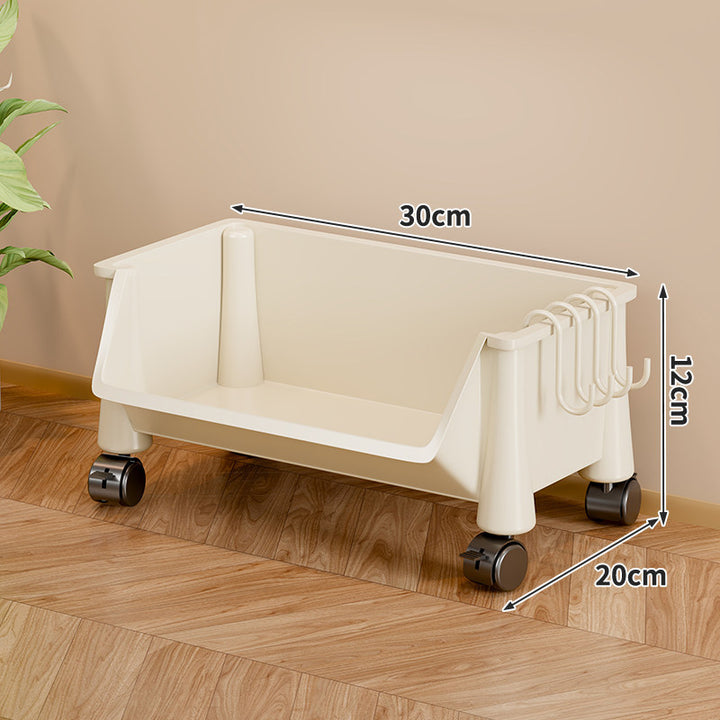Unter-Desk Rollcontainer mit schwenkbaren Rollen und Hakenregal