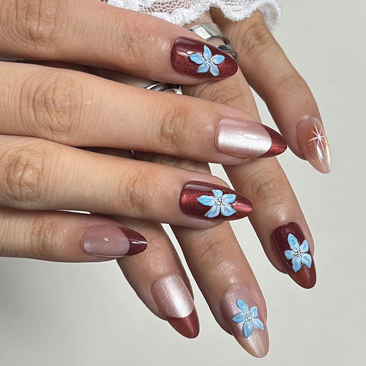 Elegante Floral Press-On Nagelset Karnz