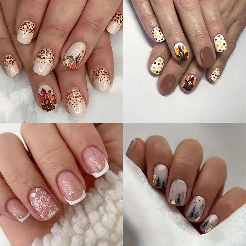 Künstlerische herbstliche Nagelkunst Karnz