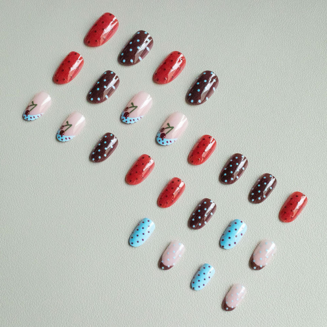 Künstlerisches Kirsch-Themen-Nagelkunst-Set
