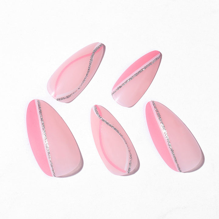 Elegantes Press-On-Nagelkunst-Set mit Schmetterlings- und Glitzerelementen Karnz
