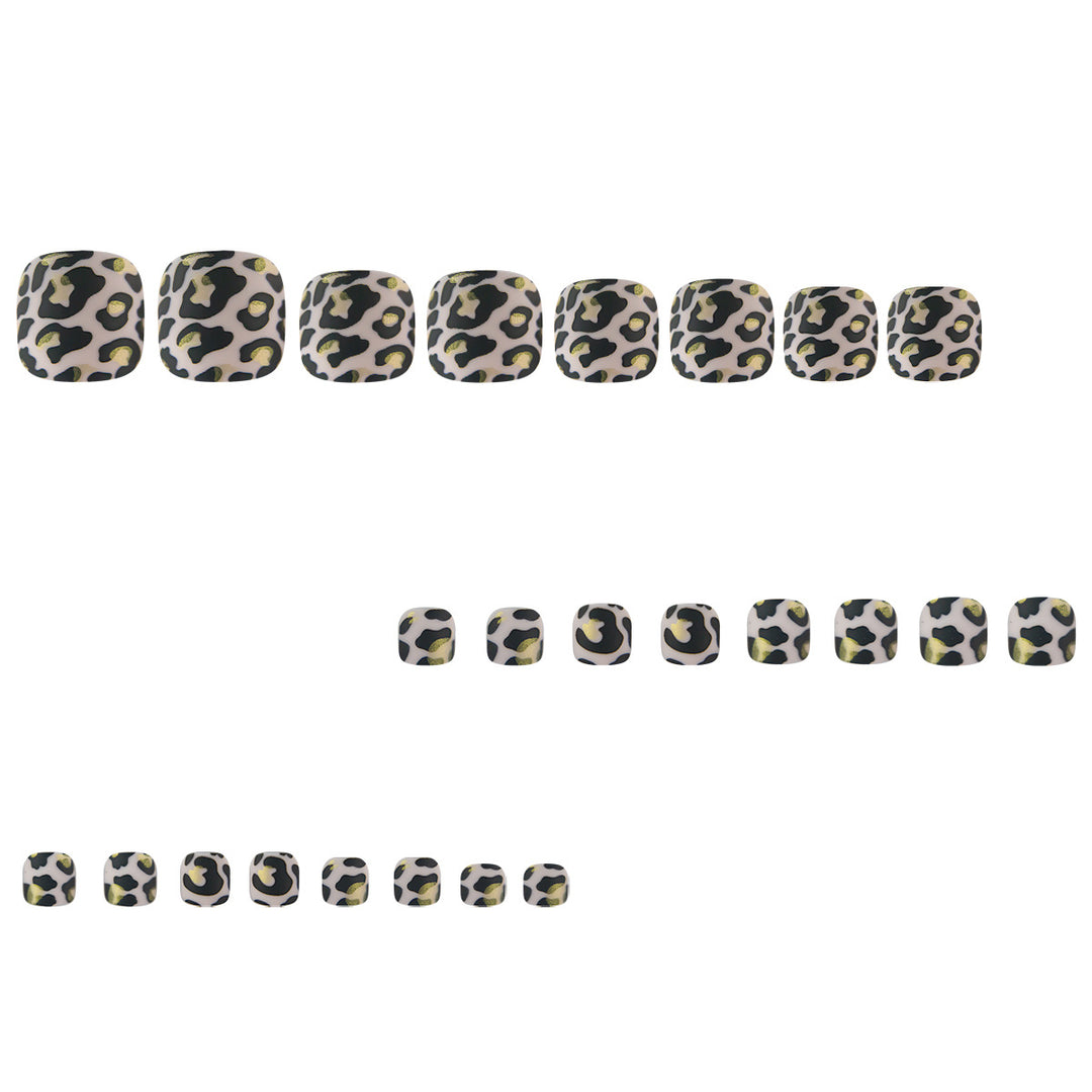 Künstlerischer Leopardenprint Zehen Nagelkunst Karnz