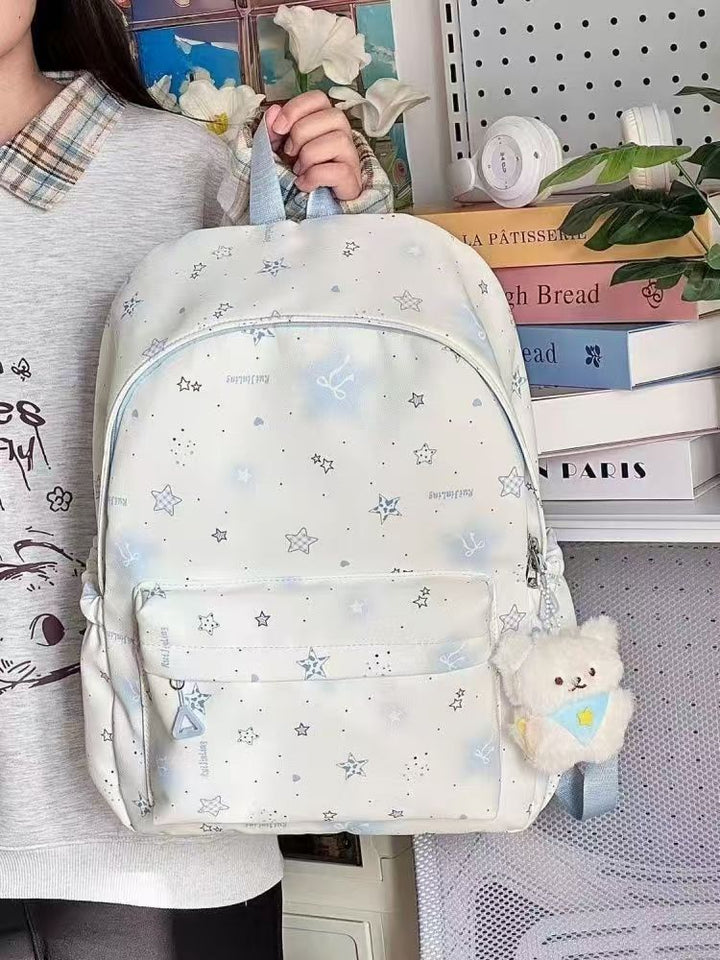 Schulrucksack mit Verspieltem Sternedesign und Mehreren Fächern Karnz