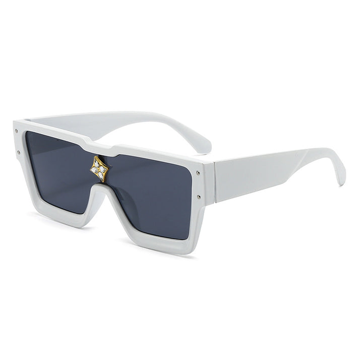 Fette geometrische Schild Sonnenbrille