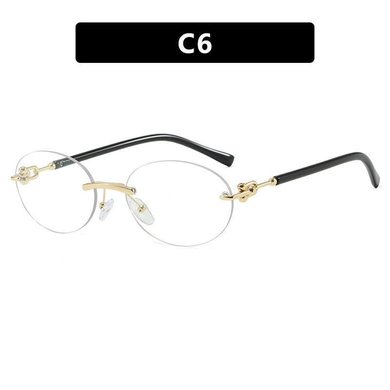 Damen ovale Sonnenbrille mit luxuriösem Metallrahmen und verspiegelten Gläsern Karnz