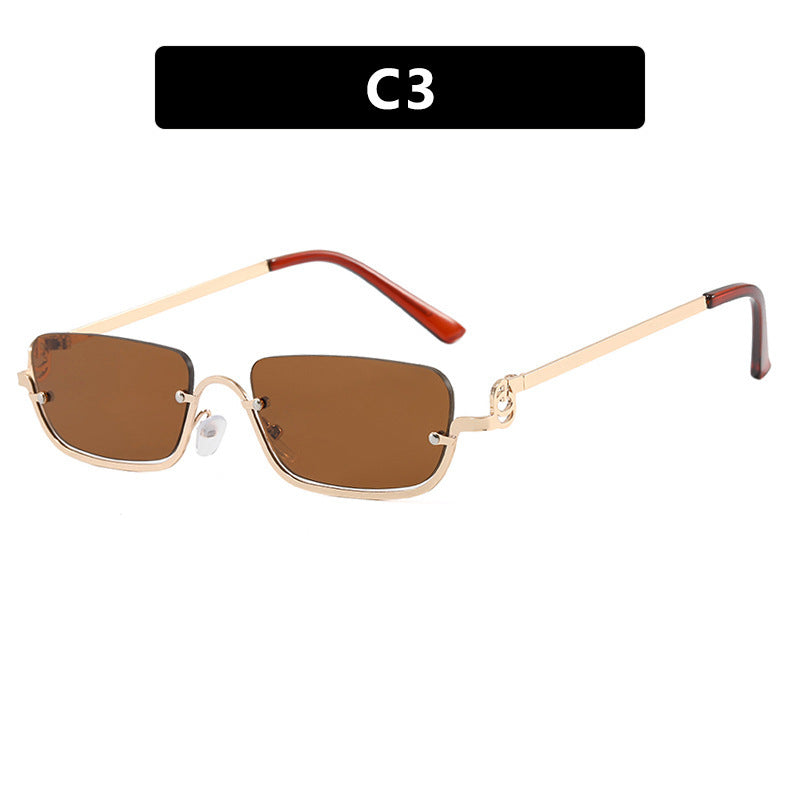 Damen quadratische Sonnenbrille mit elegantem Metallrahmen Karnz