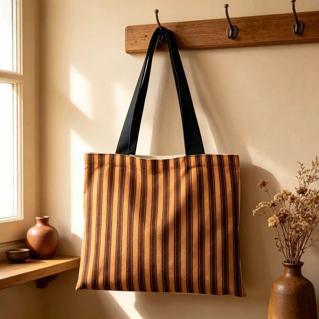 Stylische gestreifte Canvas-Tasche