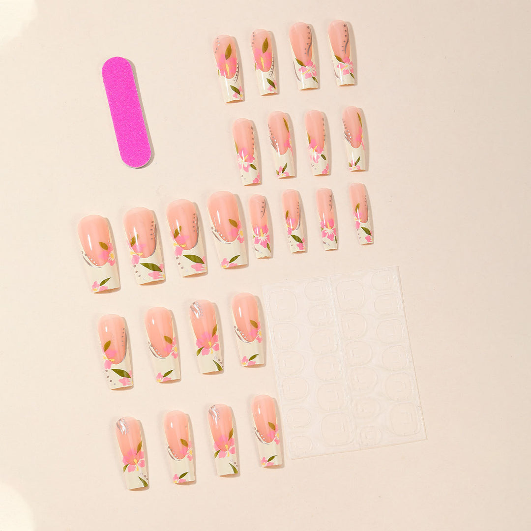Florale Effekt Nagelkunst Extensions Karnz