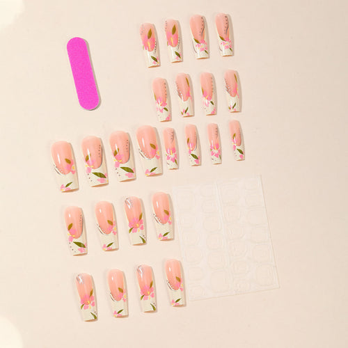 Florale Effekt Nagelkunst Extensions Karnz