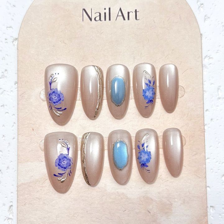 Elegante floral-design Druck-Nägel