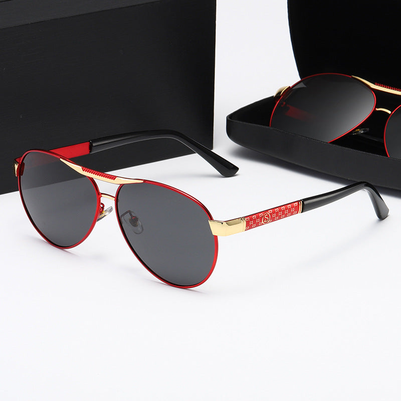 Damen elegante Metall-Sonnenbrille Karnz