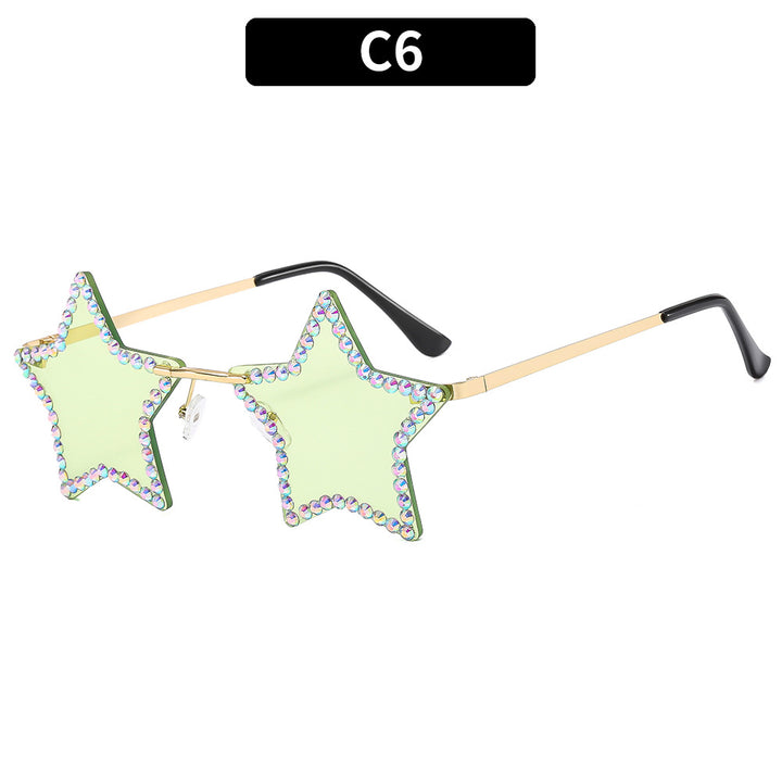 Sternförmige Strass-Sonnenbrille