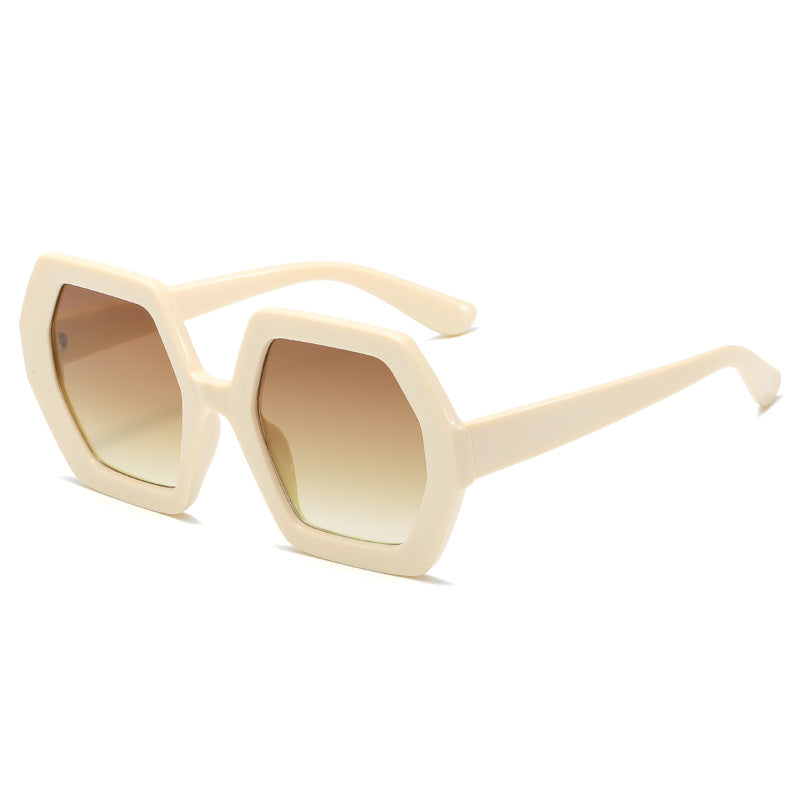 Damen hexagonale Sonnenbrille mit komfortablem Rahmen Karnz