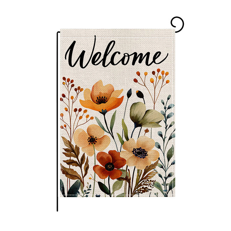 Outdoor-Dekorative Gartenfahne Doppelseitiges Jute-Textur Kardinal Willkommen Banner