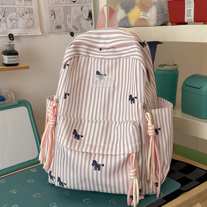 Verspielter Tiermotiv gestreifter Rucksack Karnz