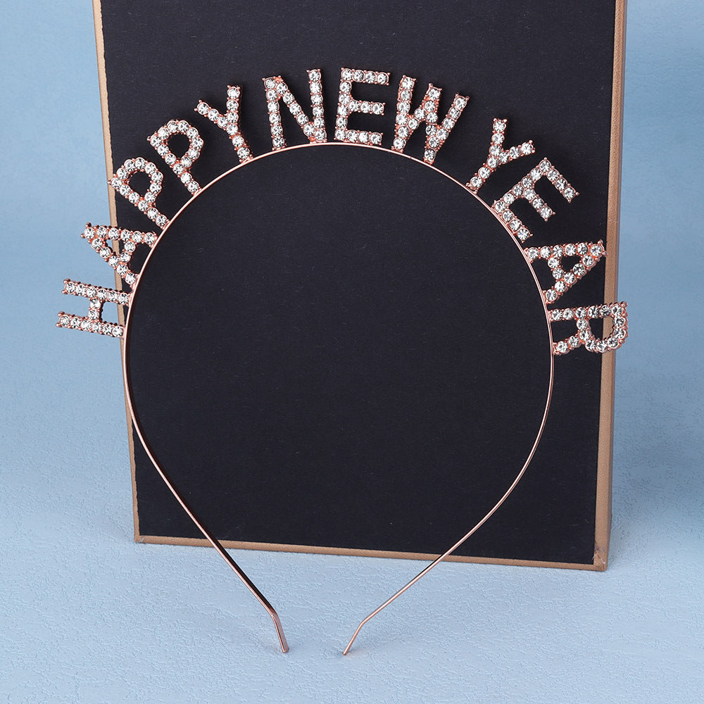 Damen Glitzernder Haarreif mit "Happy New Year"-Aufschrift Karnz