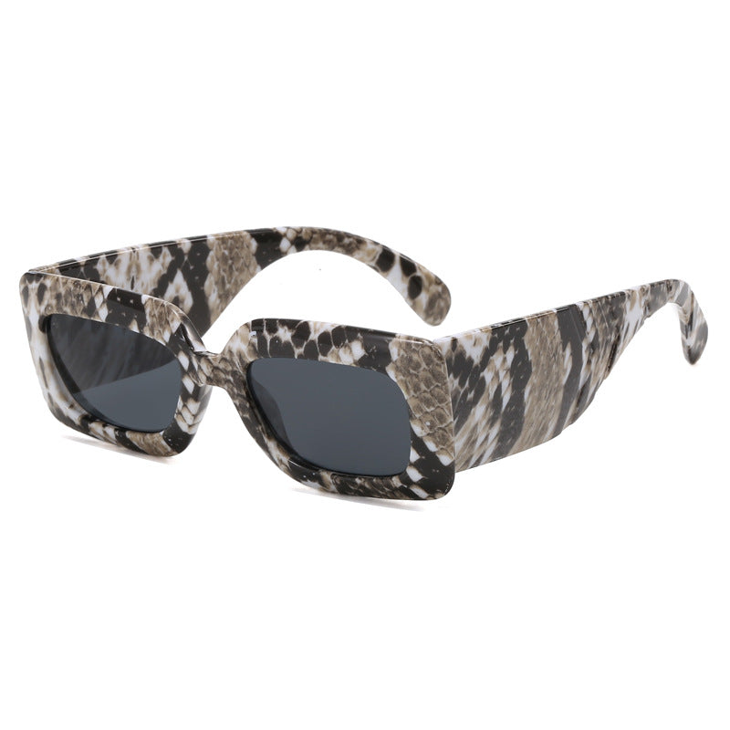 Damen extravagante Sonnenbrille mit auffälligem Schlangenmuster Karnz