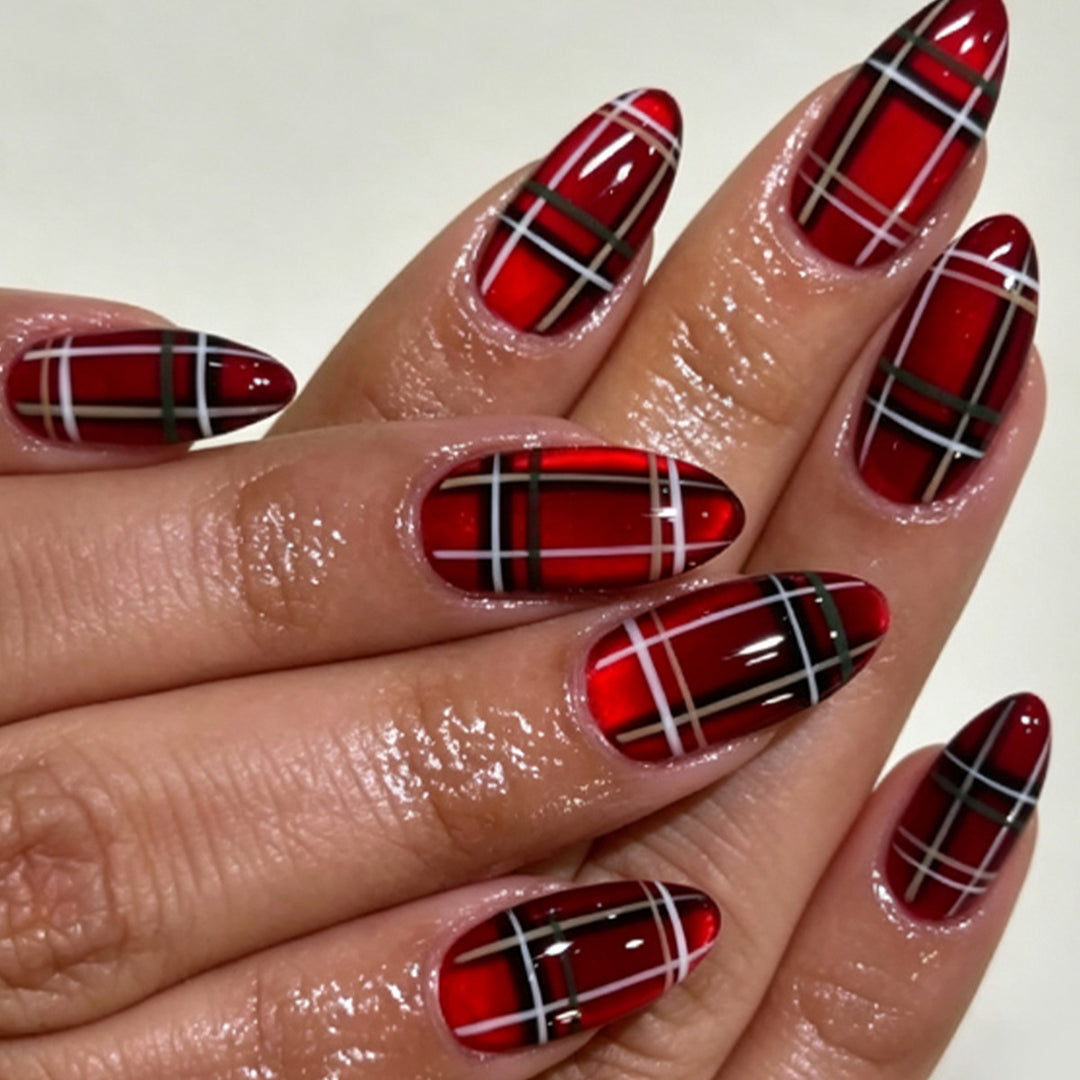 Trendy Karo Nagelkunst Verlängerungen Karnz