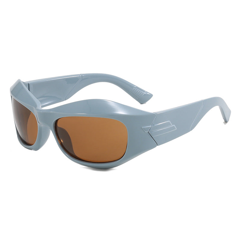 Damen Retro-Sonnenbrille im trendigen Schilddesign Karnz