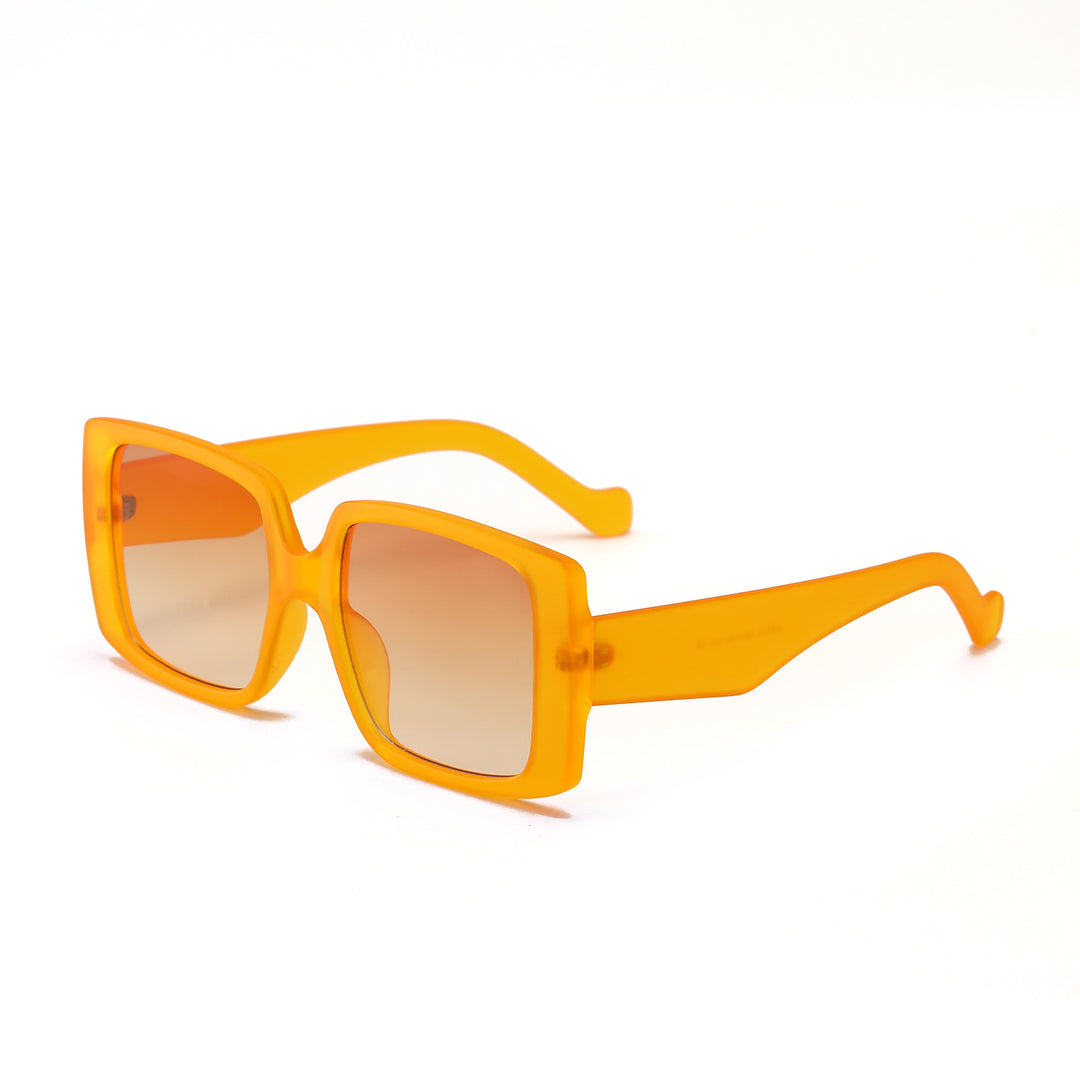 Damen moderne quadratische Sonnenbrille mit verspiegelten Gläsern Karnz