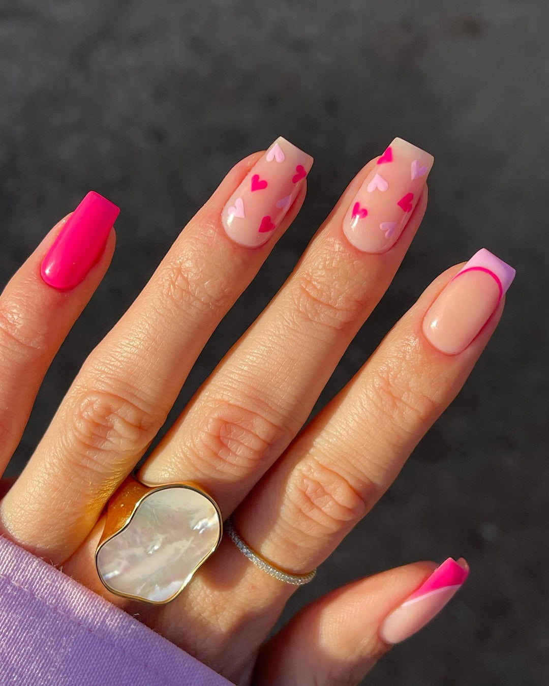 Herz-Thema Gel-Nagelverlängerungen Karnz