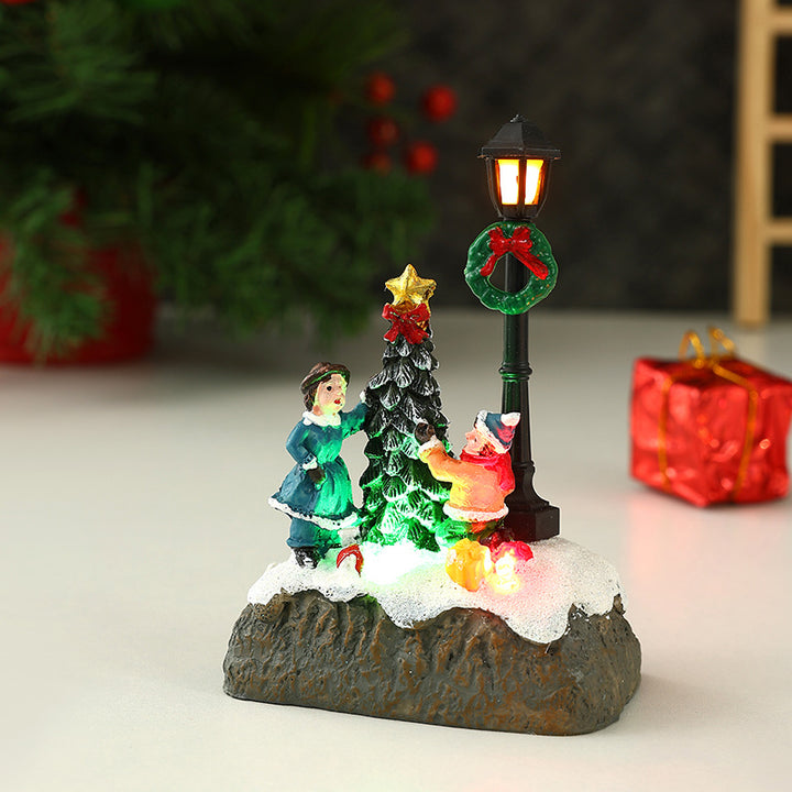 Nostalgische Weihnachtsdorf Szene Karnz