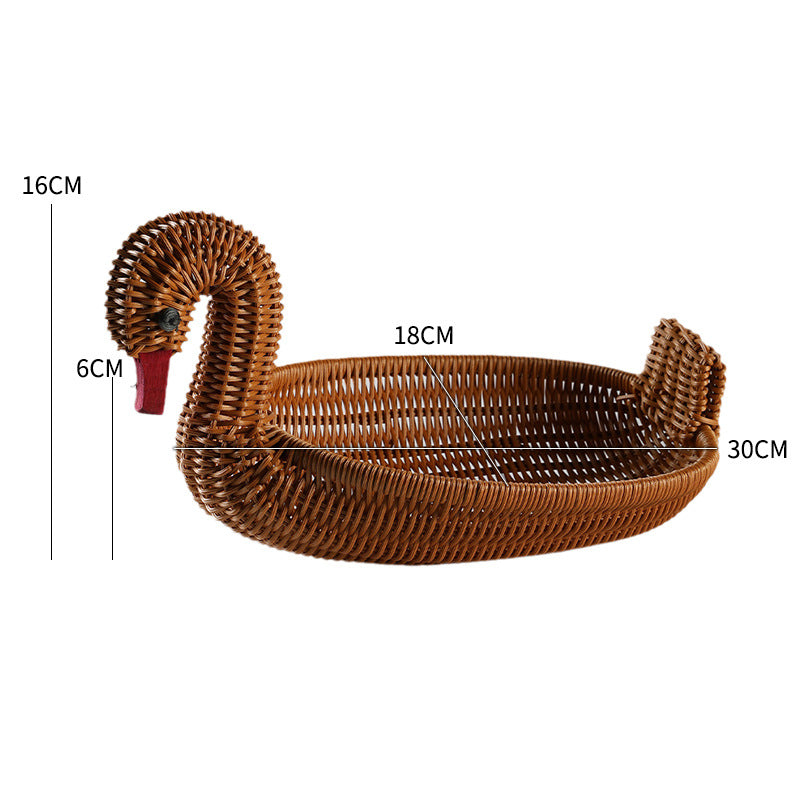 Unisex Geflochtener Dekorationskorb in Entenform Karnz