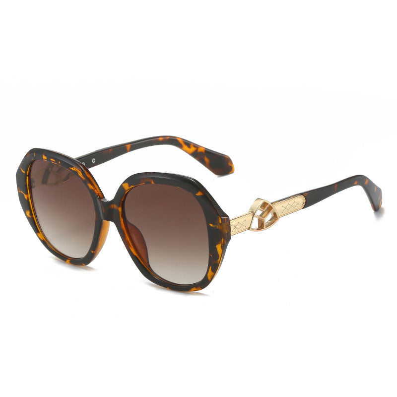 Damen Oversized Sonnenbrille mit goldenen Akzenten Karnz