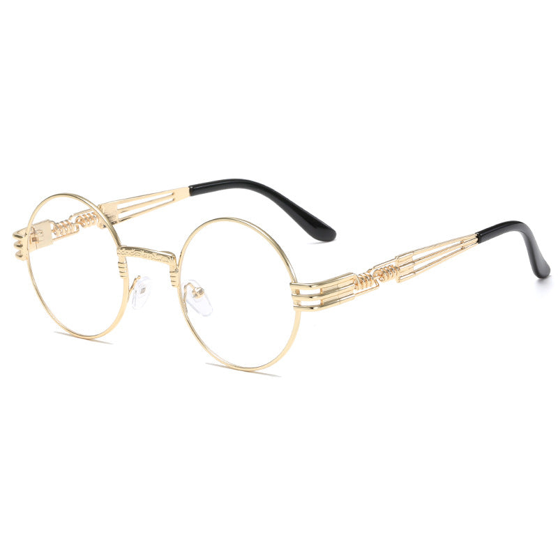 Damen Retro-Inspirierte runde Sonnenbrille mit einzigartigem Metallrahmen Karnz
