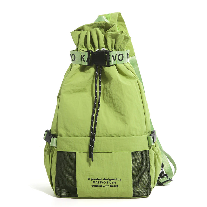 Lässiger Drawstring-Rucksack mit Netztaschen Karnz