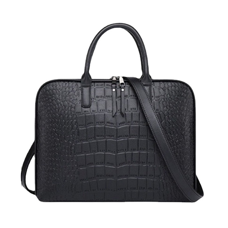 Elegante Laptop-Tasche Im Luxuriösen Krokodil-Look Karnz