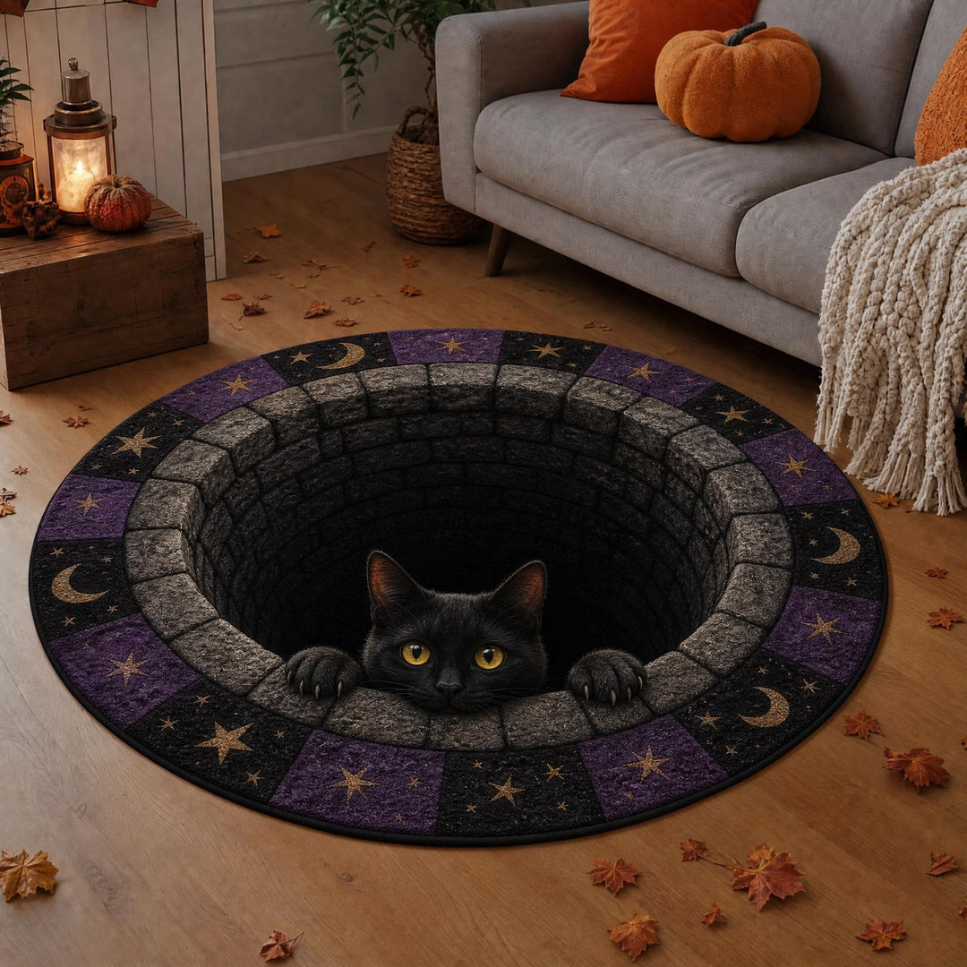 3D Katzen-Themen runder Teppich