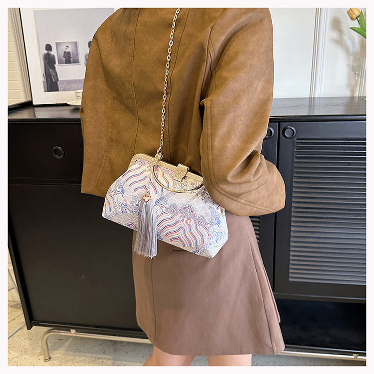 Vintage bestickte Designer-Handtasche