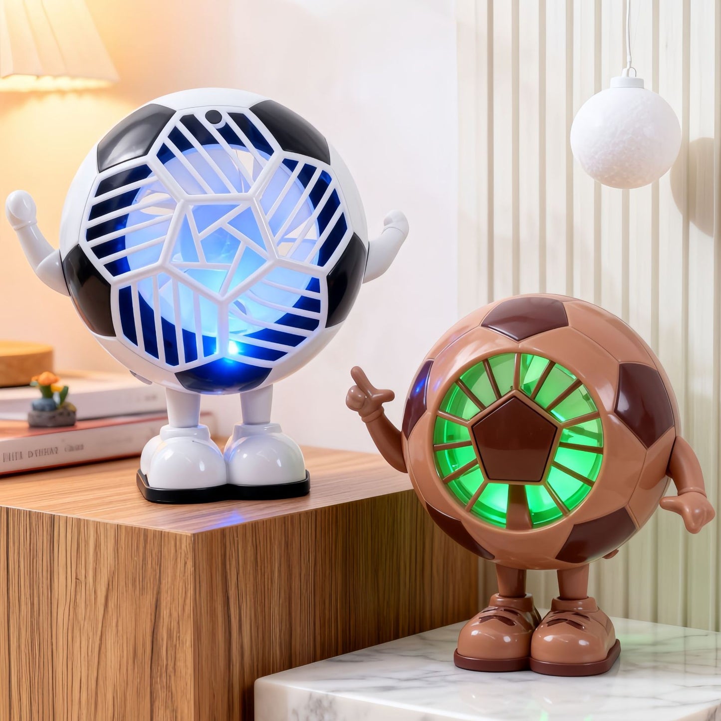 Damen Kreativer Tischventilator im Fußballmotiv Karnz