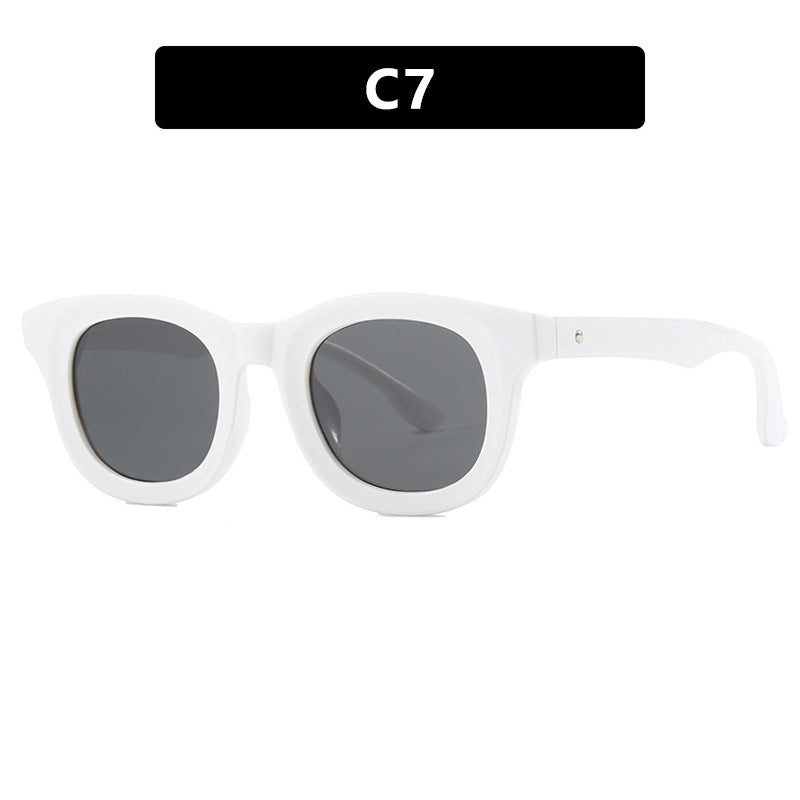 Damen stilvolle runde Sonnenbrille mit robustem Rahmen und schützendem UV-Filter Karnz