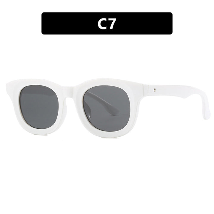 Damen stilvolle runde Sonnenbrille mit robustem Rahmen und schützendem UV-Filter Karnz
