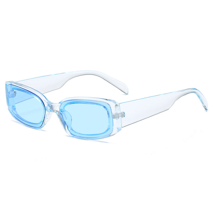 Damen stilvolle Sonnenbrille mit quadratischen Gläsern und transparentem Rahmen Karnz