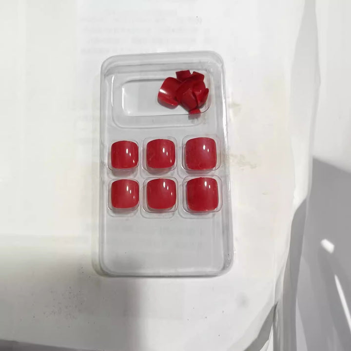 Premium Glatte Quadrat Press-On Nagelset Karnz