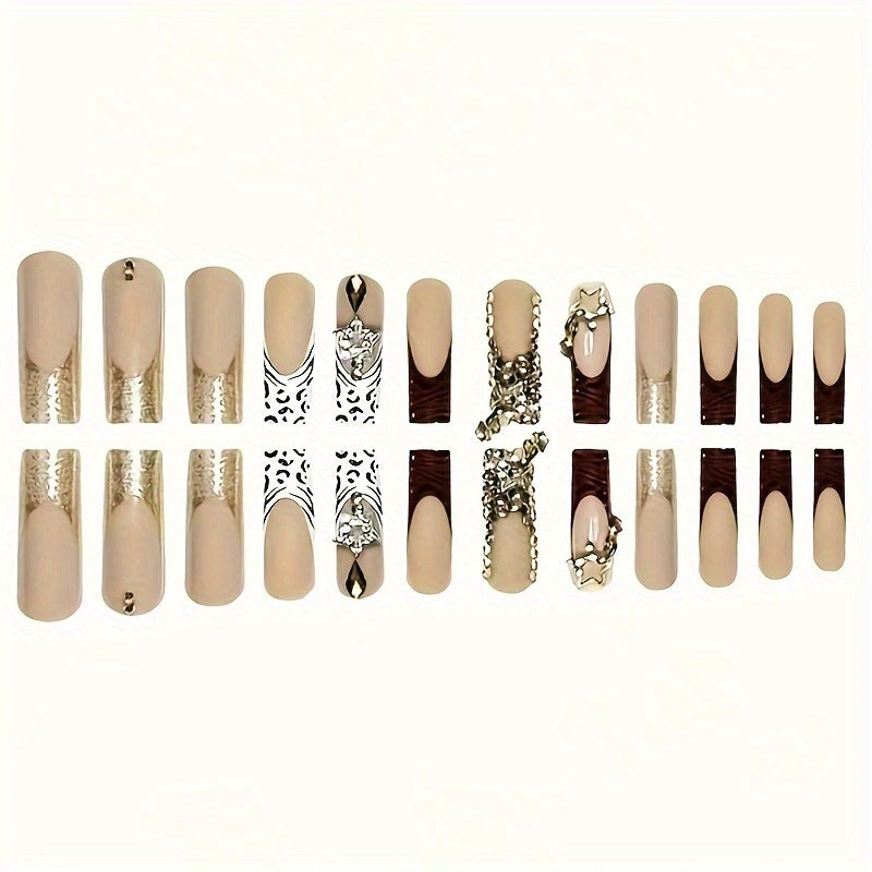 Glamorous 3D Skulptierte Nagelverzierungen Karnz