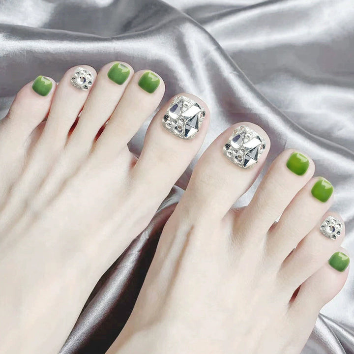 Premium Dekorativer Press-On Nagelset Karnz