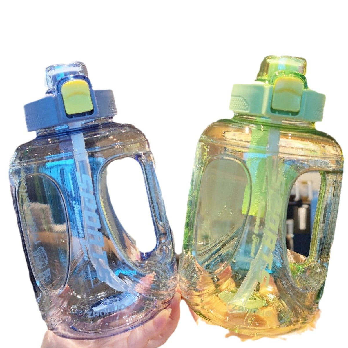 Damen große Wasserflasche mit ergonomischem Tragegriff Karnz
