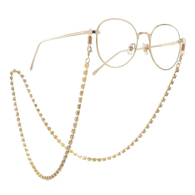Glitzernde Strass Brillen Kette Karnz