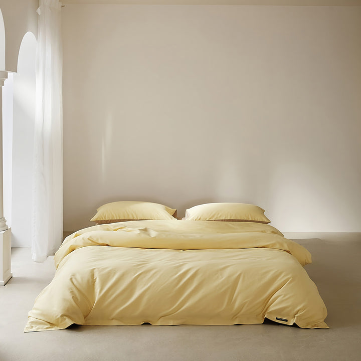 Baumwoll-Bettwäsche-Garnitur mit Satin-Finish und Reißverschluss
