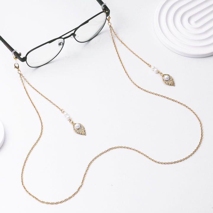 Elegante Perlenohrringe mit Kette Karnz